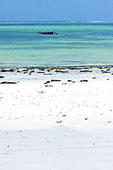 Image showing beach   in zanzibar  ocean tanzania       sky    sailing