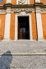 Image showing door   in italy  lombardy   column  sky