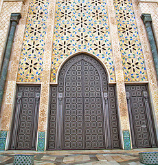 Image showing historical in  antique building door morocco style africa   wood