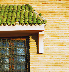 Image showing  window in morocco africa and old construction wal brick histori