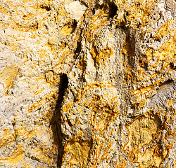 Image showing abstract texture rock  lanzarote spain    a broke  stone and lic