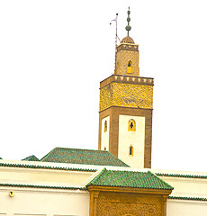Image showing  muslim in  mosque the history  symbol   morocco  africa  minare
