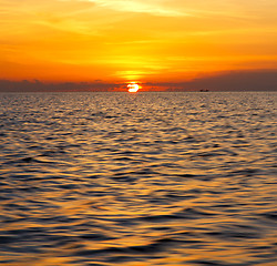 Image showing sunrise boat  and sea in thailand kho south china sea