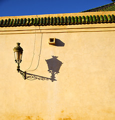 Image showing street lamp old construction in africa morocco and  leather near