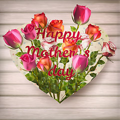 Image showing Mothers day card with roses. EPS 10