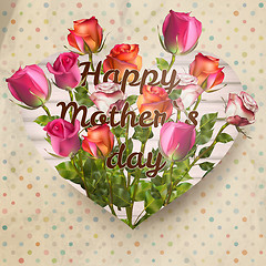 Image showing Mothers day card with roses. EPS 10