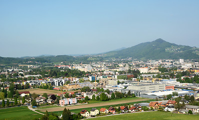 Image showing Aerial view of the city of Salzburg, Austria