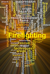 Image showing Firefighting background concept glowing