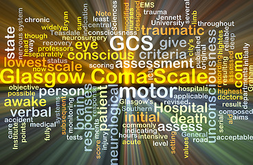 Image showing Glasgow Coma Scale GCS background concept glowing