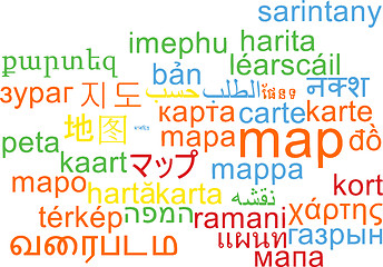 Image showing Map multilanguage wordcloud background concept