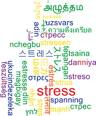Image showing Stress multilanguage wordcloud background concept