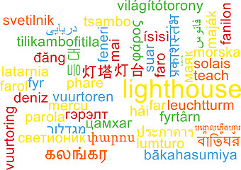 Image showing Lighthouse multilanguage wordcloud background concept