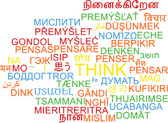 Image showing Think multilanguage wordcloud background concept