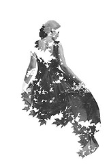 Image showing double exposure of woman and tree