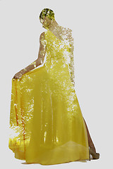 Image showing double exposure of woman and tree