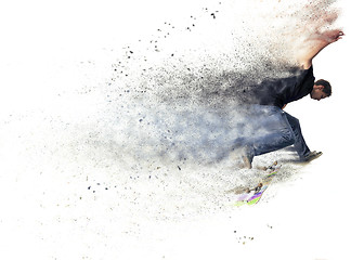 Image showing design of a Boy practicing skate in a skate park