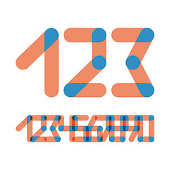 Image showing Numbers set modern style. Icons. Vector illustration.