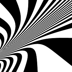 Image showing Pattern with optical illusion. Black and white background. 