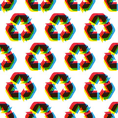 Image showing Seamless recycle background. Vector pattern.
