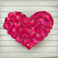 Image showing Heart made from rose petals. EPS 10