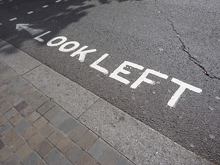 Image showing Look Left sign