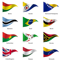 Image showing Set  Flags of world sovereign states. 