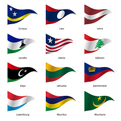 Image showing Set  Flags of world sovereign states. 