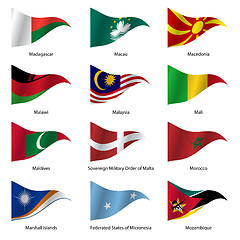 Image showing Set  Flags of world sovereign states. 