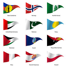 Image showing Set  Flags of world sovereign states. 