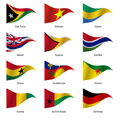 Image showing Set  Flags of world sovereign states. 