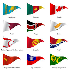Image showing Set  Flags of world sovereign states. 