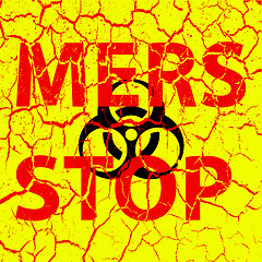 Image showing Background cracks Stop Mers Corona Virus sign