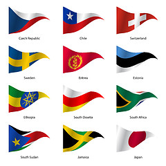 Image showing Set  Flags of world sovereign states. 