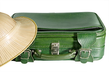 Image showing Suitcase and Safari Hat