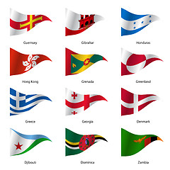 Image showing Set  Flags of world sovereign states. 