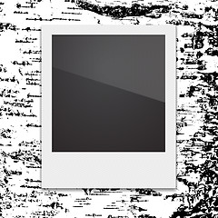 Image showing Retro Polaroid photo frame on the background of birch. 