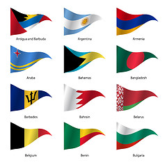 Image showing Set  Flags of world sovereign states. 