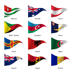 Image showing Set  Flags of world sovereign states. 