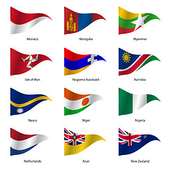 Image showing Set  Flags of world sovereign states. 