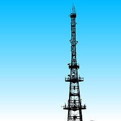 Image showing communications tower for tv and mobile phone signals. Vector ill