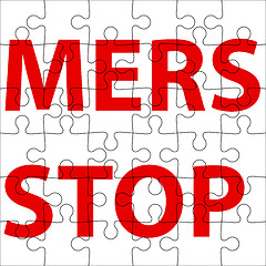 Image showing Background  puzzle Stop Mers Corona Virus sign.  