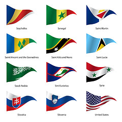 Image showing Set  Flags of world sovereign states. 