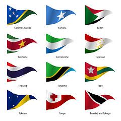 Image showing Set  Flags of world sovereign states. 