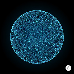 Image showing 3d sphere. Global digital connections. Technology concept. 