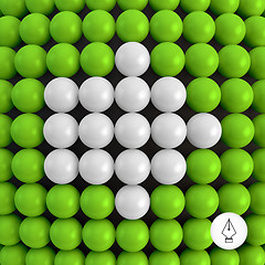 Image showing Arrow. Abstract technology background with balls. 