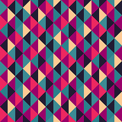 Image showing Seamless geometric triangles background. Mosaic. 