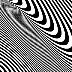 Image showing Pattern with optical illusion. Black and white background. 