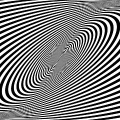 Image showing Pattern with optical illusion. Black and white background. 