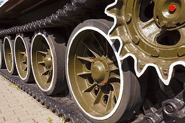 Image showing tank wheels  