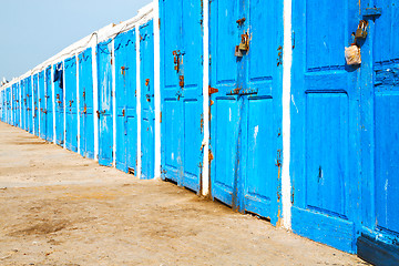 Image showing in africa morocco  old harbor  and the blue sky